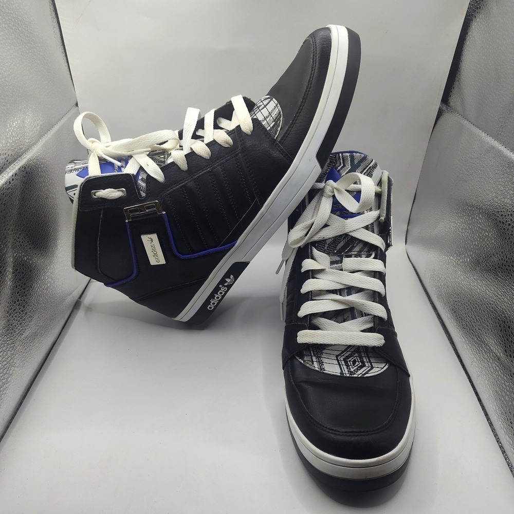 Adidas Hard Court Retro Hi Top Men's Sneakers Size 11.5 Black Purple Shoes 2013